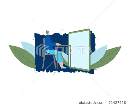 People siting at the desk. Vector design. 61427238