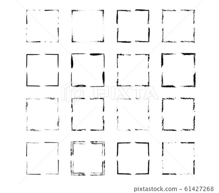 Set of grunge black frames. Brushes borders. 61427268