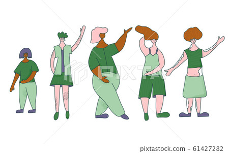 Body positive concept. Vector color flat design. 61427282