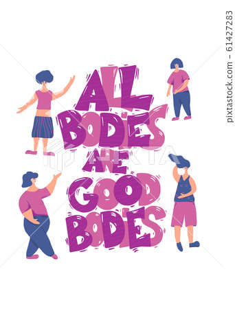 Body positive concept. Vector color flat design. Body positive concept. Vector color flat design. 61427283