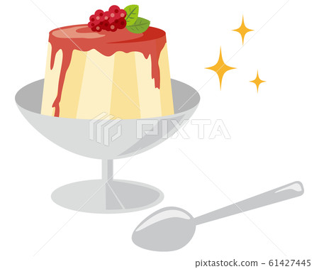 Bavaroa panna cotta raspberry spoon Bavaroa panna cotta raspberry spoon 61427445