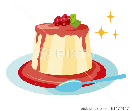 Bavaroa panna cotta raspberry spoon 61427447