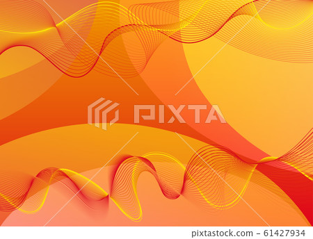 Background template design with orange waves 61427934