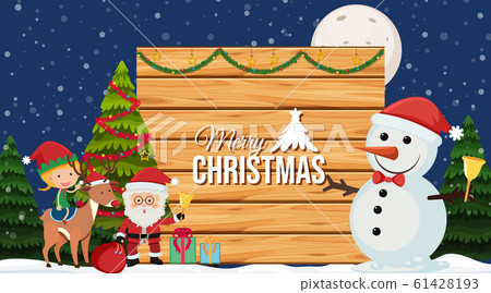 Border template with christmas theme background 61428193