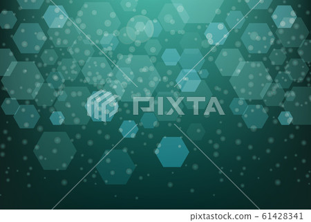 Background design with hexogon patterns in green Background design with hexogon patterns in green 61428341
