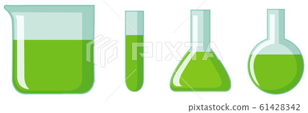 Set of science containers with green chemical Set of science containers with green chemical 61428342