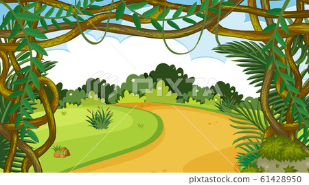 Nature scene with trail in the park Nature scene with trail in the park 61428950
