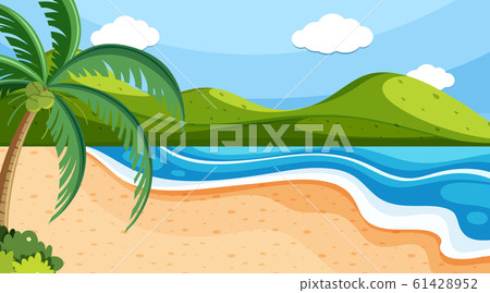 Nature scene with ocean and hills Nature scene with ocean and hills 61428952