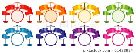 Set of drumsets in different colors Set of drumsets in different colors 61428954