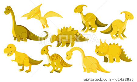 Large set of different types of dinosaurs Large set of different types of dinosaurs 61428985
