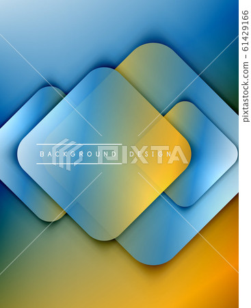 Rounded squares shapes composition geometric abstract background. 3D shadow effects and fluid gradients. Modern overlapping forms. Rounded squares shapes composition geometric abstract background. 3D shadow effects and fluid gradients. Modern overlapping forms. 61429166