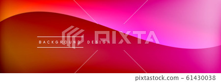 Flowing waves with 3d shadow effects and fluid gradients. Dynamic trendy abstract background. Vector Illustration 61430038