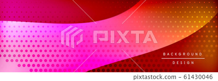 Flowing waves with 3d shadow effects and fluid gradients. Dynamic trendy abstract background. Vector Illustration Flowing waves with 3d shadow effects and fluid gradients. Dynamic trendy abstract background. Vector Illustration 61430046