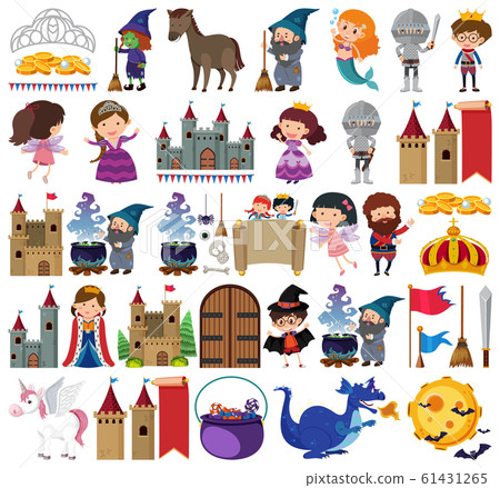 Set of isolated objects theme fairytales 61431265