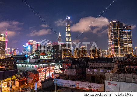 "Shanghai" from the skyscraper and Yu Garden area of Lujiazui 61431653