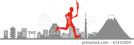 火炬賽跑者日本剪影 火炬賽跑者日本剪影 61432004