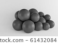 Dark spheres on a white background. 3d render 61432084