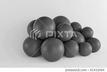 Dark spheres on a white background. 3d render Dark spheres on a white background. 3d render 61432084