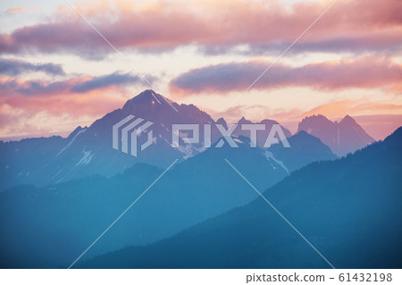Mountains on sunset Mountains on sunset 61432198