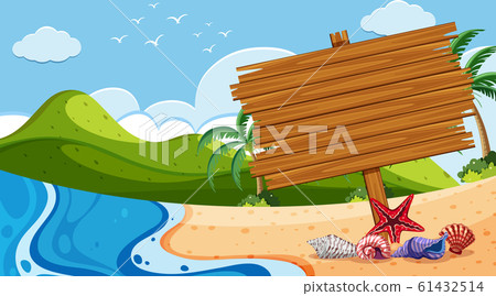 Wooden sign on the beach Wooden sign on the beach 61432514