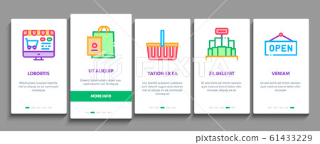 Grocery Shop Shopping Onboarding Elements Icons Set Vector Grocery Shop Shopping Onboarding Elements Icons Set Vector 61433229