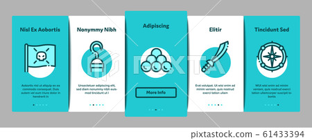 Pirate Sea Bandit Tool Onboarding Elements Icons Set Vector 61433394