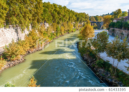 Tiber Island Isola Tiberina on the river Tiber in Tiber Island Isola Tiberina on the river Tiber in 61433395