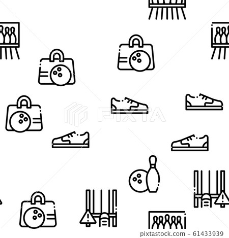 Bowling Game Tools Seamless Pattern Vector 61433939