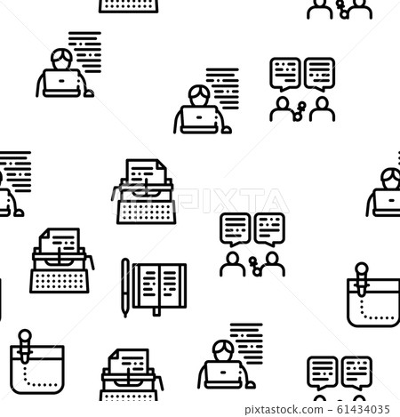 Journalist Reporter Seamless Pattern Vector 61434035