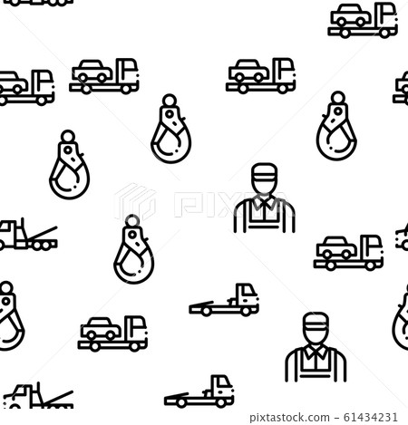 Tow Truck Transport Seamless Pattern Vector Tow Truck Transport Seamless Pattern Vector 61434231