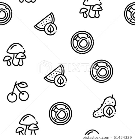 Organic Eco Foods Seamless Pattern Vector Organic Eco Foods Seamless Pattern Vector 61434329