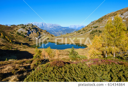 Autumn alpine Grosser Paarsee or Paarseen lake, Autumn alpine Grosser Paarsee or Paarseen lake, 61434864