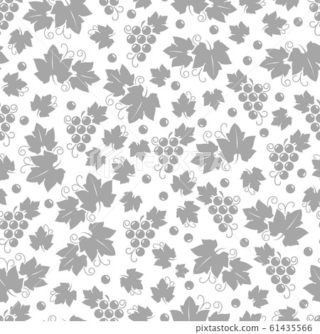 Leaves and grapes seamless pattern design 61435566
