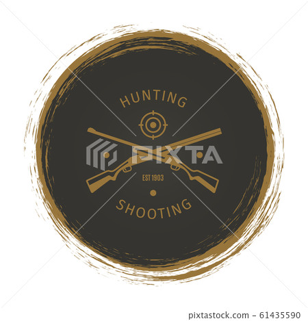 Grunge hunt club logo with rifle Grunge hunt club logo with rifle 61435590