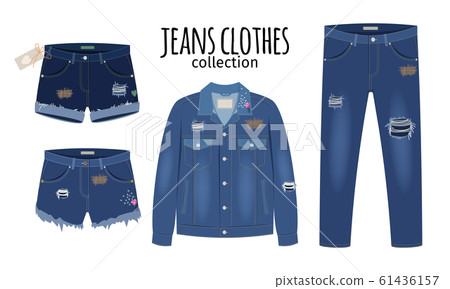 Fashion ripped denim casual clothes 