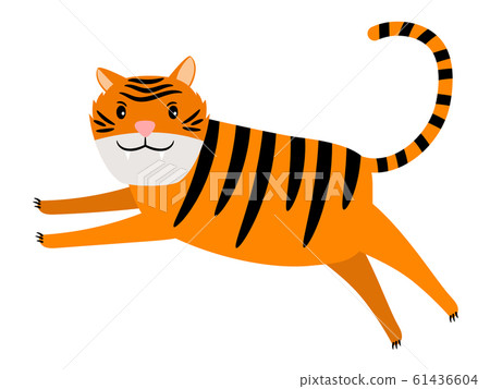Tiger cartoon icon 61436604
