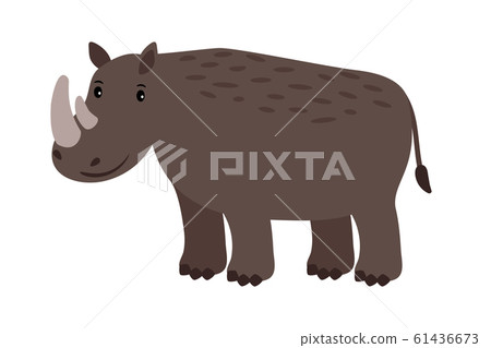 Rhino grey safary animal icon Rhino grey safary animal icon 61436673
