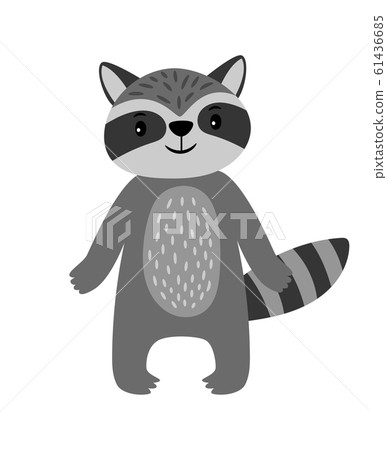 Raccoon cute cartoon animal Raccoon cute cartoon animal 61436685