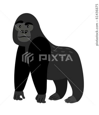 Black cartoon gorilla icon 61436875