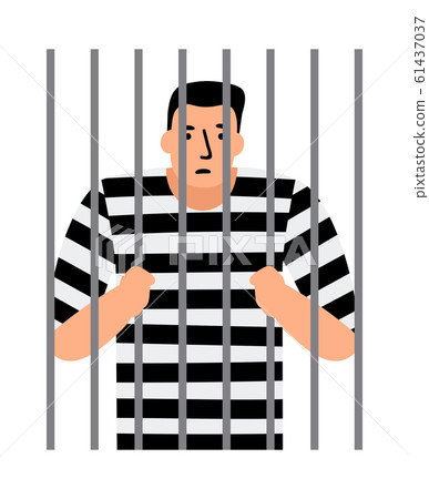 Criminal Man In Jail - Stock Illustration [61437037] - PIXTA