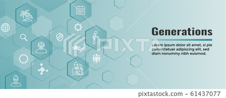 Generations and Aging Web Header Banner and Icon 61437077