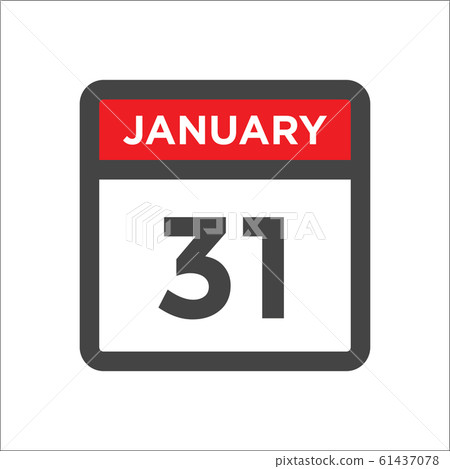 January 31 calendar icon including day of month 61437078