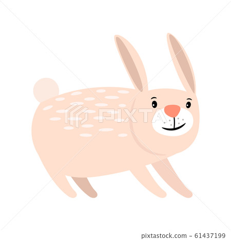 Pink cartoon rabbit icon 61437199