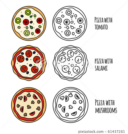 Pizza menu icons 61437281