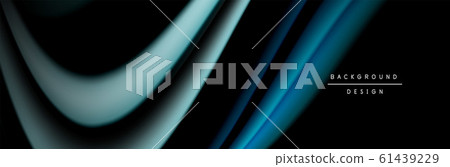 Сolorful flow poster. Wave liquid lines and shapes in black color background. Vector Illustration Сolorful flow poster. Wave liquid lines and shapes in black color background. Vector Illustration 61439229