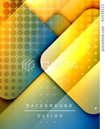 Rounded squares shapes composition geometric abstract background. 3D shadow effects and fluid gradients. Modern overlapping forms. 61439523