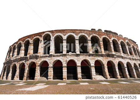 Arena di Verona isolated on white - Roman amphitheater Italy Arena di Verona isolated on white - Roman amphitheater Italy 61440526