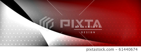 Flowing waves with 3d shadow effects and fluid gradients. Dynamic trendy abstract background. Vector Illustration 61440674