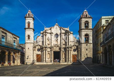 Facade of Havana (Habana) Cathedral in Cuba 61440959