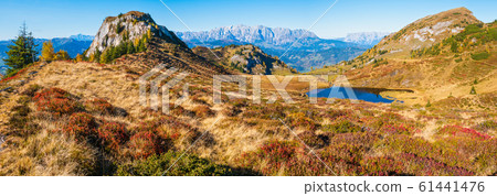 Autumn alpine Kleiner Paarsee or Paarseen lake, Autumn alpine Kleiner Paarsee or Paarseen lake, 61441476
